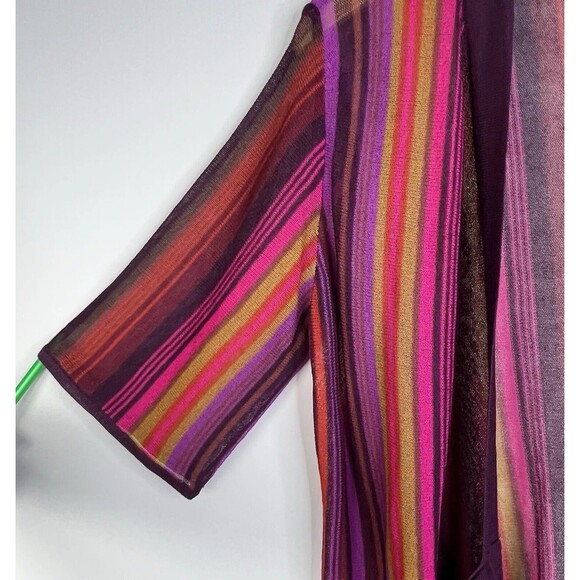 NWT Soft Surroundings Kimono Top Womens PM Striped Front Tie Hippie Boho Western - Picture 4 of 8